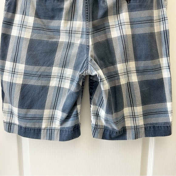 Cherokee Men's Flat Front Cotton Chino Shorts Blue Plaid Size 34 - Picture 8 of 13